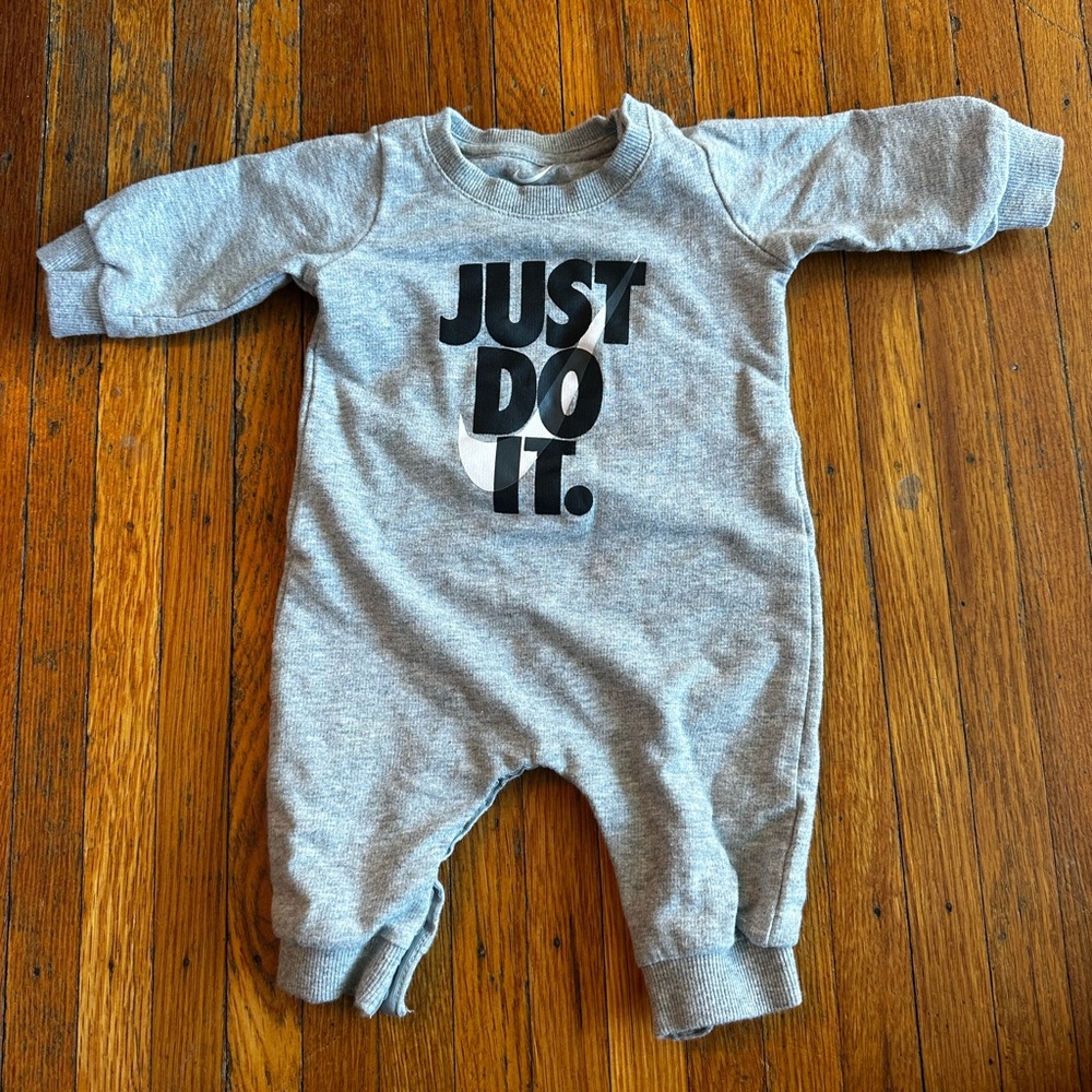 Nike Gray Baby Onesie